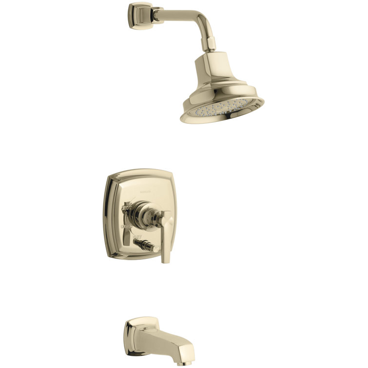 Kohler K-T16233-4-AF Margaux® Rite-Temp Pressure-Balancing Bath and Shower Faucet Trim with Push-Button Diverter and Lever Handle, Valve Not Included