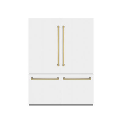 ZLINE Autograph 60 in. Black Stainless Refrigerator w/ Gray & Gold Accents