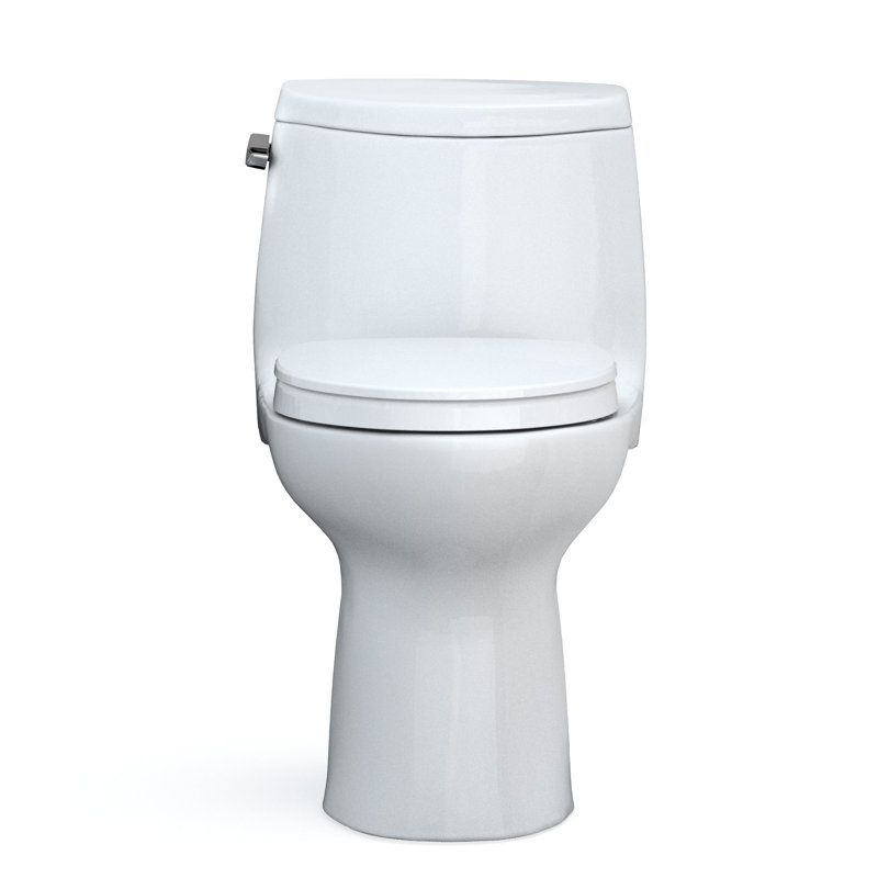 Toilette allongée une pièce TOTO® UltraMax® II à hauteur universelle 1,28 GPF avec siège CEFIONTECT et SS124 SoftClose, prêt pour WASHLET +, coton blanc