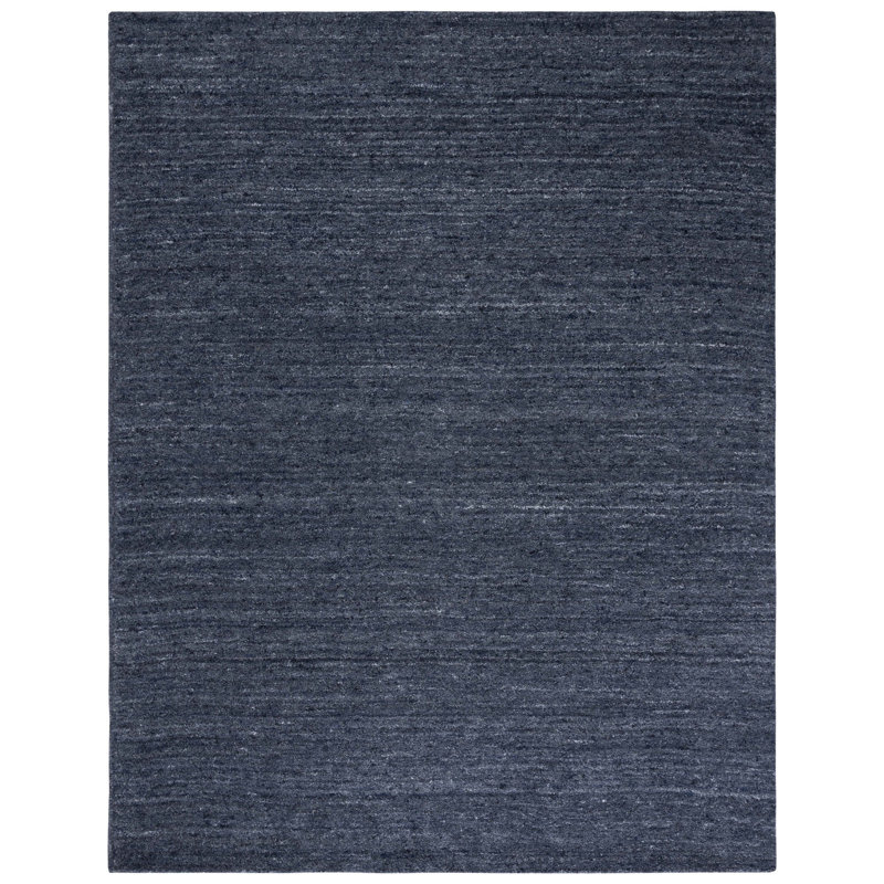 Tapis gris / noir en laine / coton touffeté à la main Himalaya, Rectangle 8 pi x 10 pi