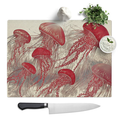 Jellyfish Vol.2  Glass Chopping Board