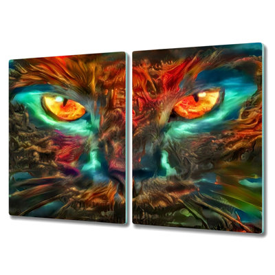 Emmeri Colorful Bad Abstract Cat Chopping Board