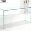 Console en verre, console en verre trempé transparent avec bureaux à bords arrondis, table de canapé
