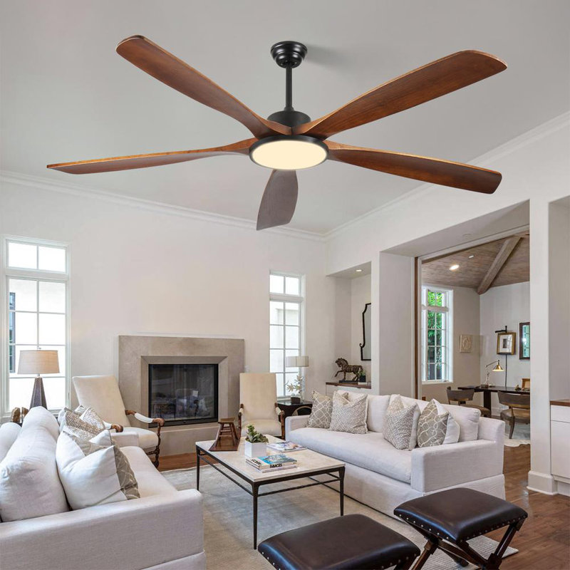 72" Inch 5 Blade LED Modern Classic Ceiling Fan with Remote Control and Light Included