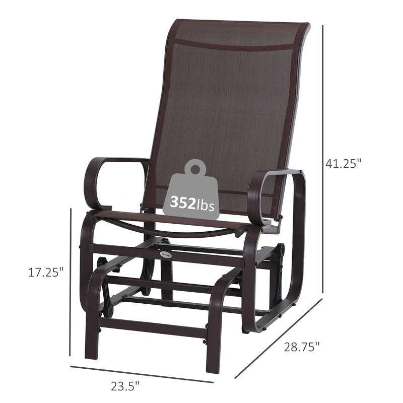Outdoor Glider Chair, Gliders For Outside Patio With Smooth Rocking Mechanism And Lightweight Construction For Backyard