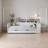 Antique White Full Size Wooden Daybed Combo with Twin Trundle, Storage Shelves & Built-in Study Desk-103049657-104773353