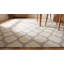 Tapis ivoire moderne à motif géométrique en laine à motif quadrilobe neutre tissé à plat-124205846