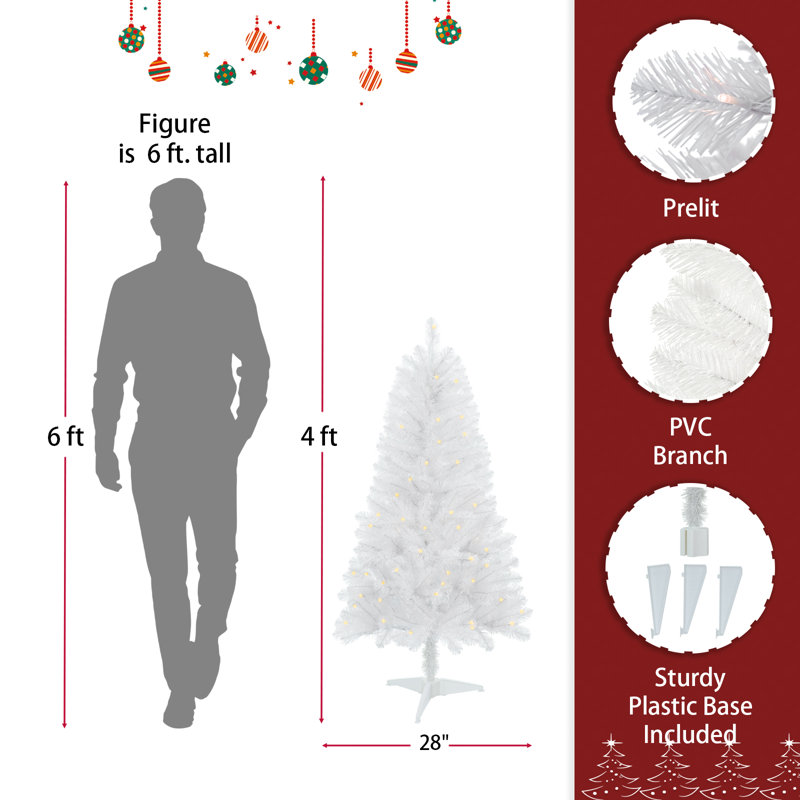 4ft White Artificial Christmas Tree