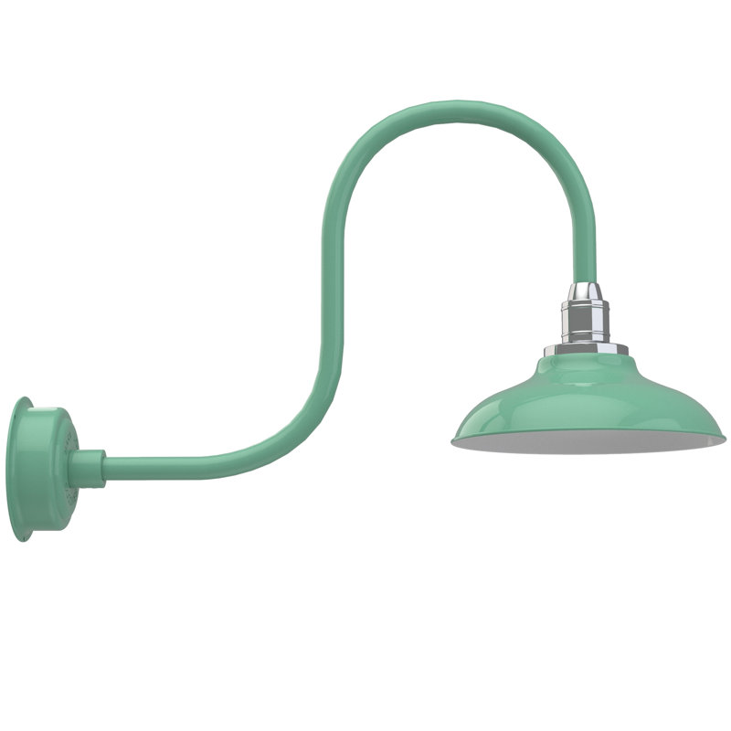 Luminaire de grange d’extérieur à del Ludwicka, H 9 po x l 12 po x P 17 po, Jade