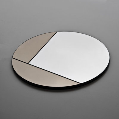 Roselore Modern Geometric Mirror, 23.6 x 23.6 inches, Bronze Color | 100% Melamine Coated Particle Board, Adjustable Horizontally & Vertically | Durable PVC Strapping, Wall-Mountable | Stylish Addition to Any Home Decor