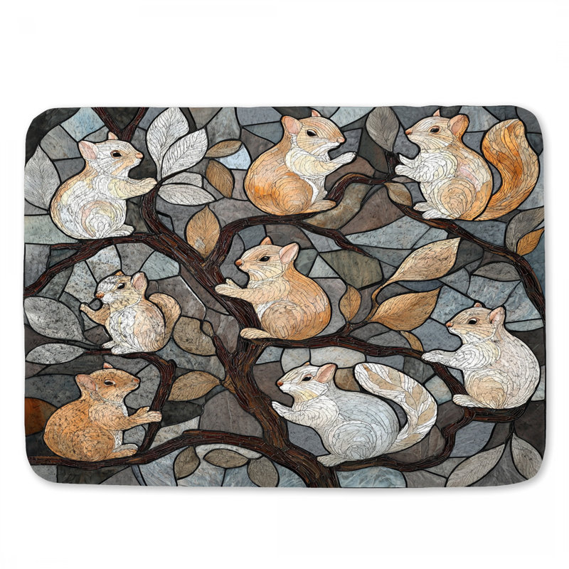 Tapis de bain écureuil rustique, L 34 po x l 21 po
