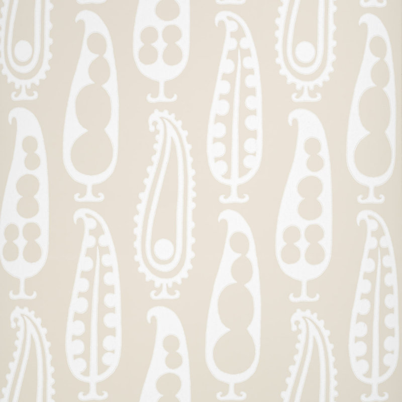 Schumacher x Drusus Tabor Paisley Peas Wallpaper, Natural