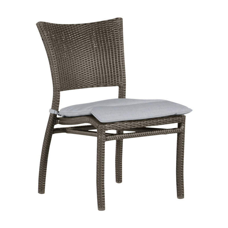 Chaise d'appoint d'extérieur Skye N-Dura, Pas de soudure, Gris ardoise, Lin chambray