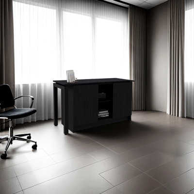 Modern Desk With Integrated Open Storage For Office, Sleek Look, High - Resistance , Finish, 59.4 Inches In Width, 42.9 Depth, 28.5 Height Office Suit