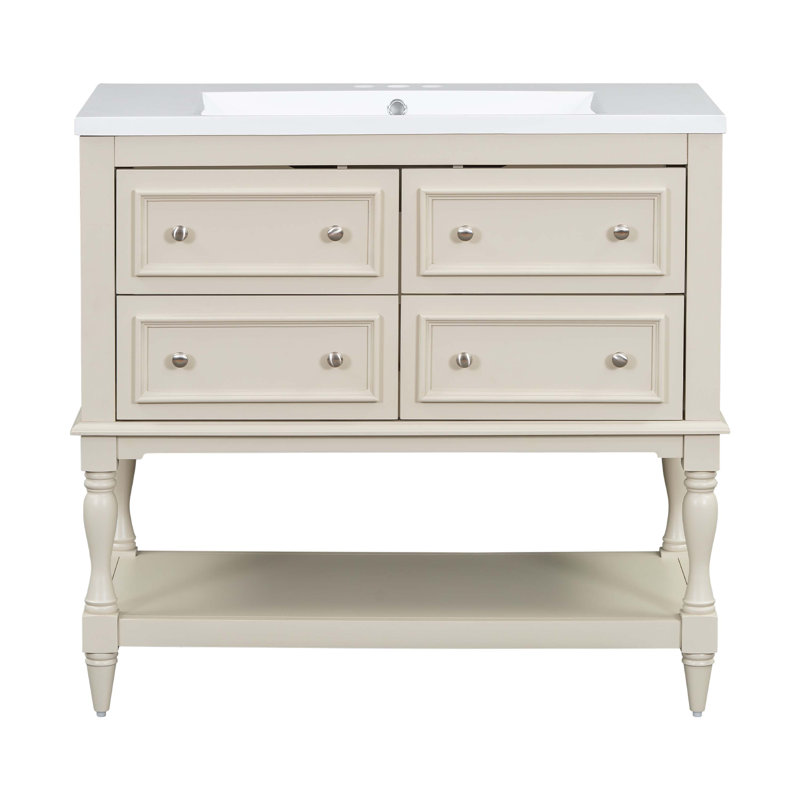 Base de meuble-lavabo simple 36 po seulement, Beige