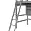 Lit mezzanine simple gris - configuration pratique d'un bureau et d'une étagère