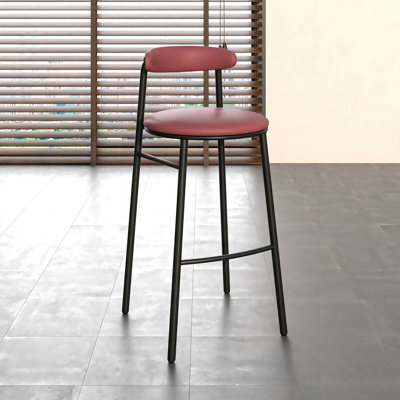 Upholstered Counter Stool with Steel Frame