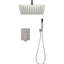 Union de douche à fixation au plafond en nickel brossé - tête de 12 po et douchette autonettoyante à sensation de pluie naturelle portative compatible avec tous les accoudoirs normaux conforme à l'ensemble de tuyaux American Standard-117092873