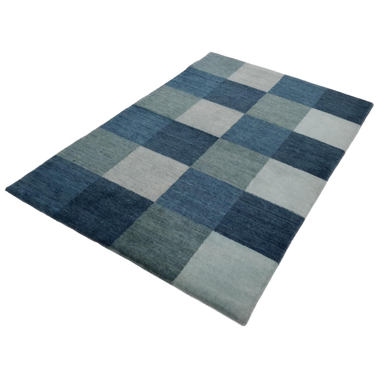 Plaid Area Rug in Blue