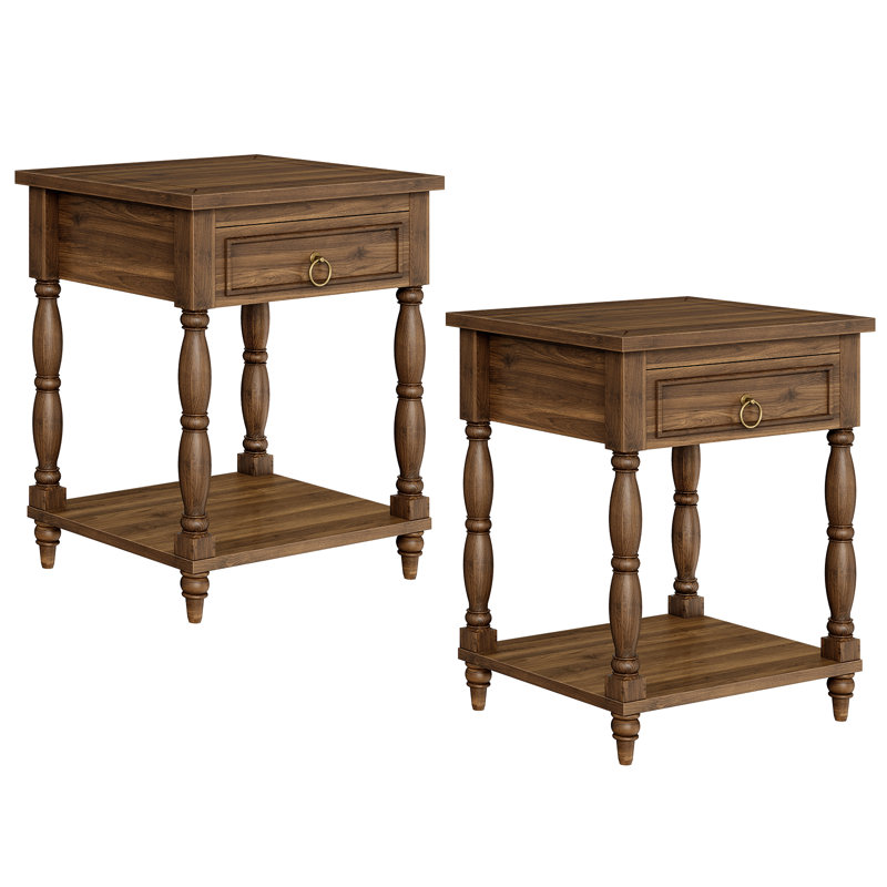 Ensemble de tables d'appoint avec pieds en bois massif