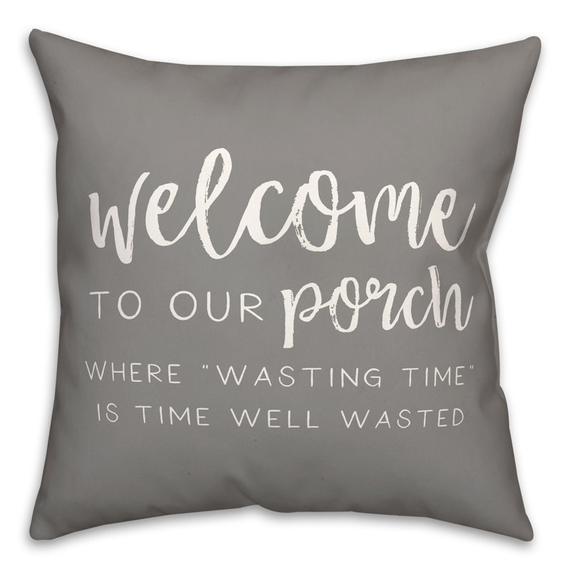 Coussin décoratif intérieur / extérieur en polyester , H 18 po x l 18 po, Gris
