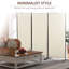 Folding Room Divider 6' 3 Panel Room Divider, Indoor Privacy Screen For Home, Beige