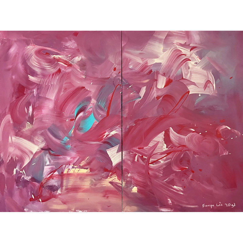 Romance by Fanyu Lin - 2 Piece Wrapped Canvas Painting