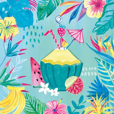 Fruity Flamingos VI - Wrapped Canvas Print
