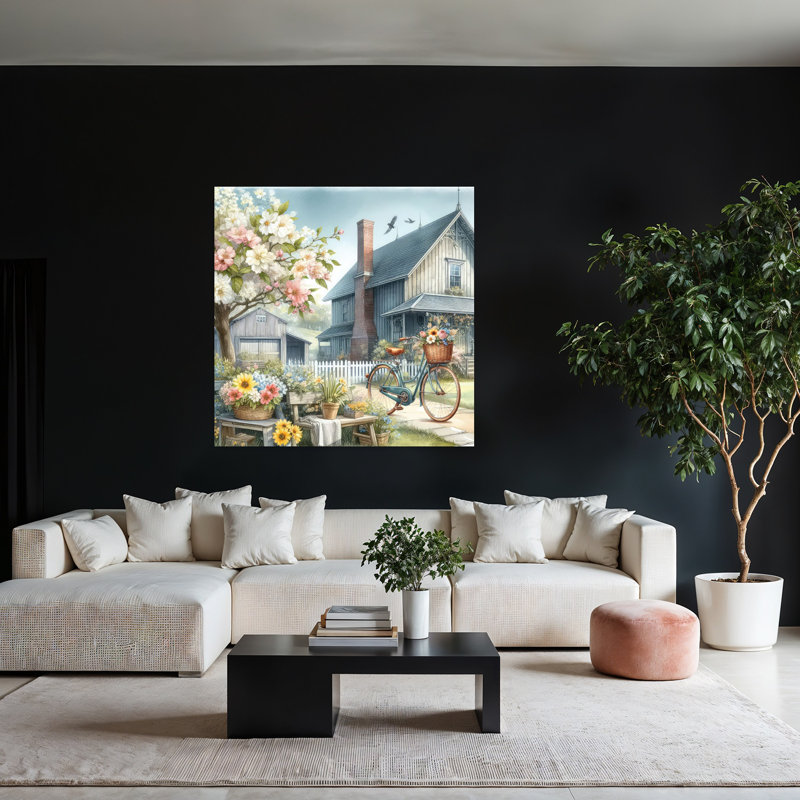 Art contemporain de style campagnard contemporain, H 48 po x l 48 po