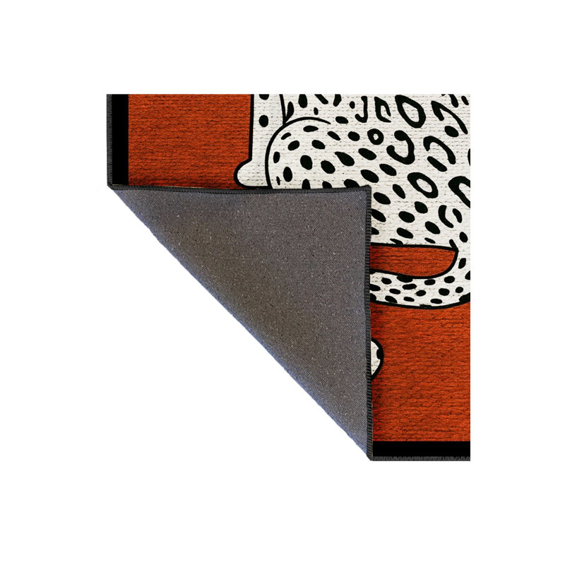 Tapis blanc tissé à imprimé tigre Mosso, 3'3" x 6'7"