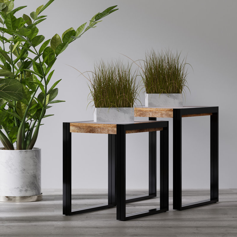 Holcombe Solid Wood Top Nesting Tables