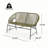 Patio Wicker Sofa With Iron Frame-1979498676