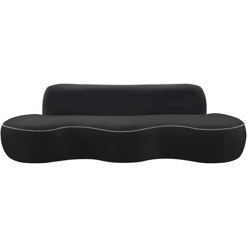 Canapé en velours 100 po Swerve, Velours noir