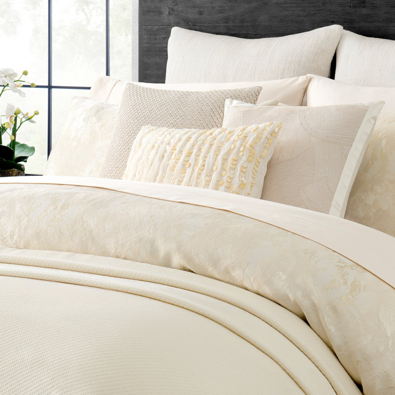 Donna Karan Home Beaded Netting 18In X 18In Decorative Pillow Ivory