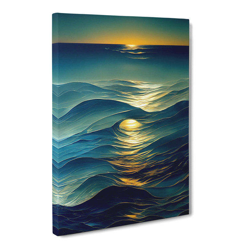 Seascape Painting Glass - Wrapped Canvas, 50cm H x 35cm W x 3cm D