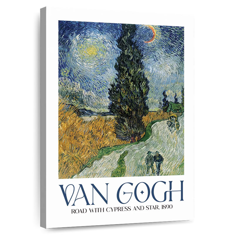 Affiche «Road with Cypress And Star Van Gogh», H 48 po x l 32 po