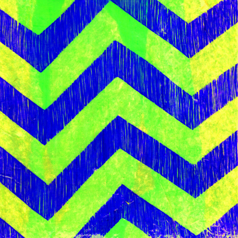Blue Green Chevron - Wrapped Canvas Print, 20" H x 20" W  , No, Silver Floater Framed