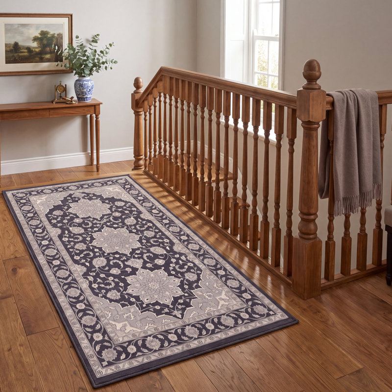 Tapis Xanthos traditionnel à médaillon, style persan, gris ivoire et beige, lavable à la machine, antidérapant, à poils courts, pour l'intérieur et l'extérieur, adapté aux animaux domestiques, idéal pour le salon, la chambre, la salle à manger, l'entrée, le couloir ou le bureau.