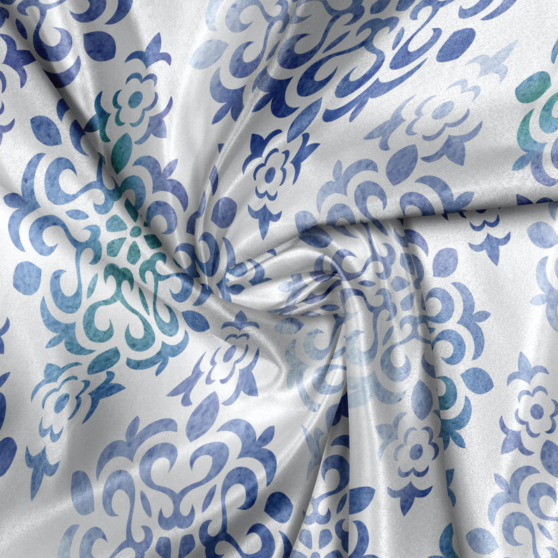 Rustic curtain, Moroccan element, violet blue sea green