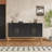 Sideboard Buffet Cabinet With Storage, Sideboard Cabinet With Adjustable Shelves,Rectangular Metal Handles And Legs For Kitchen,Living Room,And Dining Room-113617756
