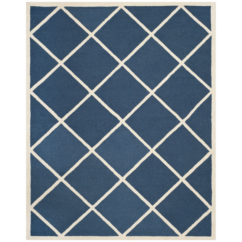 Deedgra Hand Tufted Wool Geometric Rug, Rectangle 2' x 3'