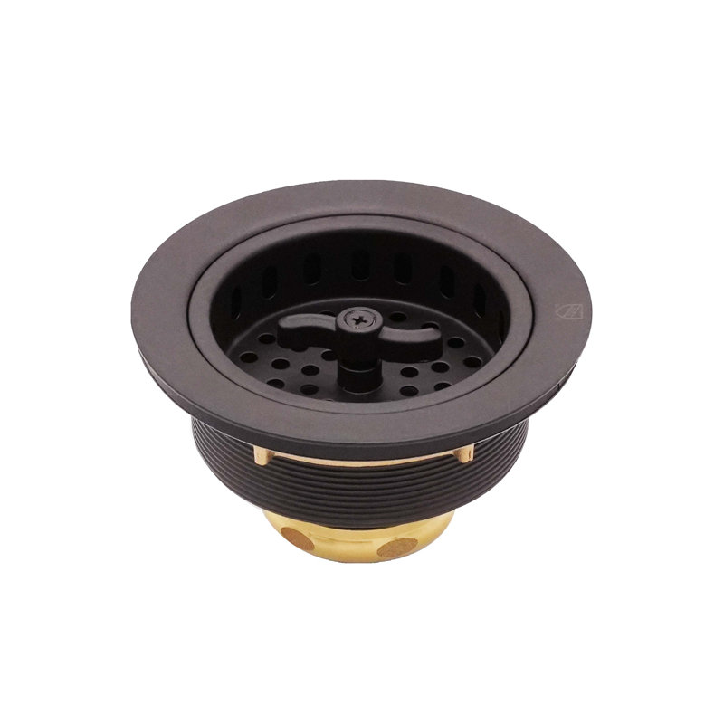 3-1/2" Wing Nut Twist Style Kitchen Sink Basket Strainer, Oil Rubbed Bronze