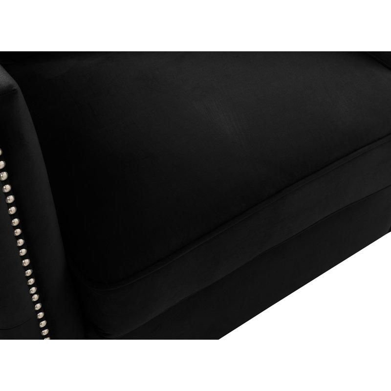 Espanola 73'' Velvet Sofa, Black