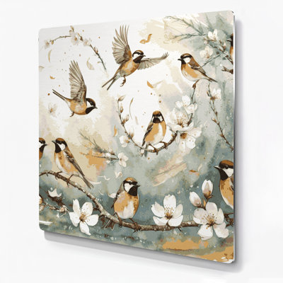 Art mural en métal oiseaux Birds Common