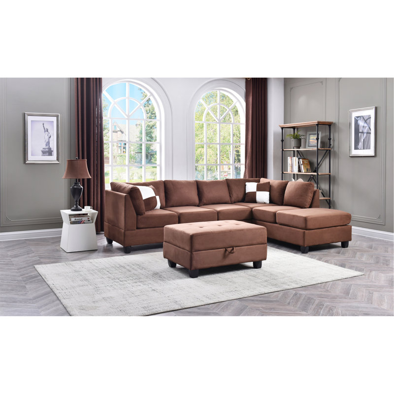 Canapé modulaire Malone (sans repose-pieds), chocolat, Chocolat
