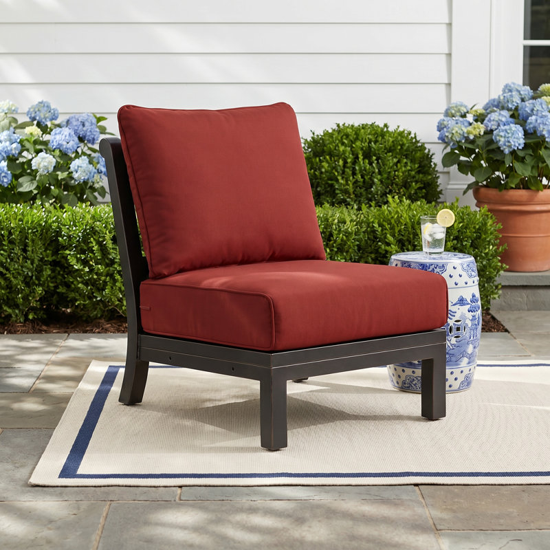 Chaise de patio avec coussins Monterey, Tissage uni Sunbrella® Spectrum carbone