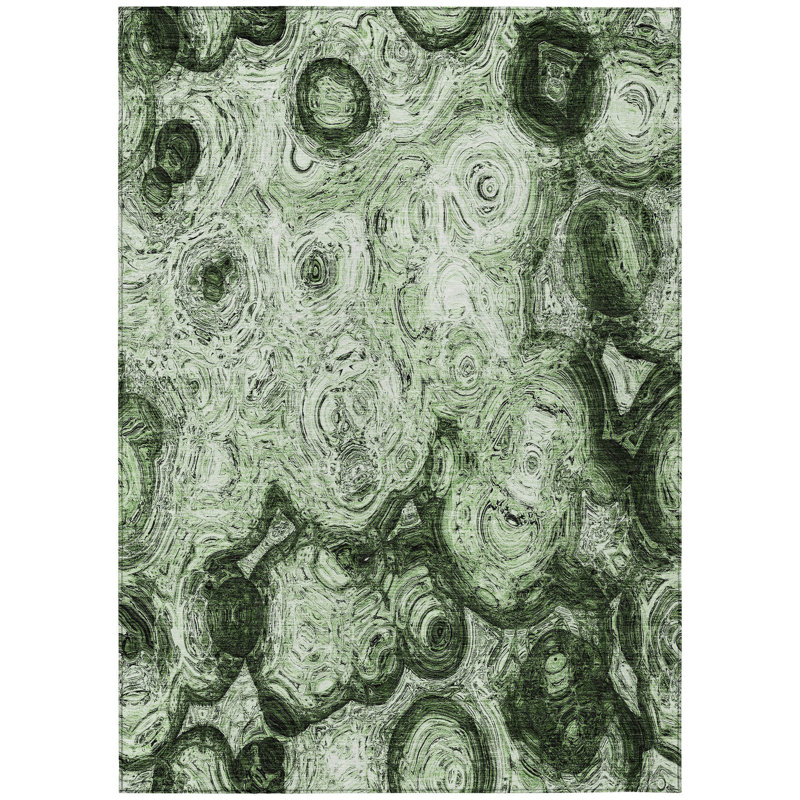 Tapis d'extérieur lavable abstrait vert artichaut 8 pi x 10 pi artichaut
