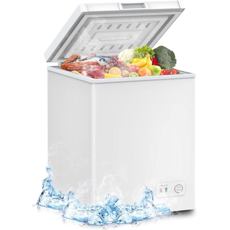Congélateur coffre de 4,2 pieds cubes avec 7 modes de température, ultra silencieux, grande capacité, avec panier amovible, idéal pour la cuisine, le magasin et les appartements