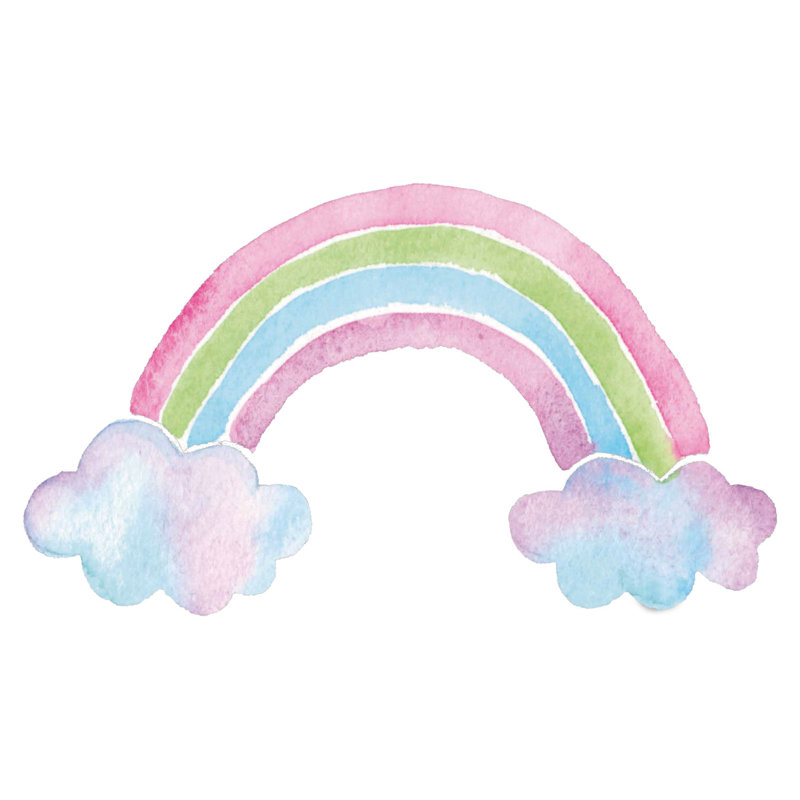 Watercolour Rainbow Wall Sticker, 58cm H x 100cm W