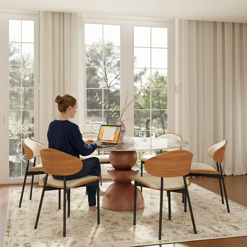 Conlon Round Dining Table 53", 29.53"H x 53.15"L x 53.15"W, Pandora